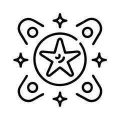 Star burst celebration icon design vector graphic template for holiday and party invitation card design