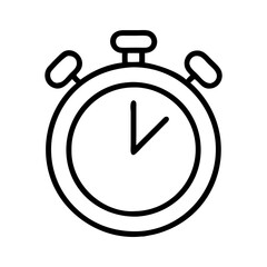 Stopwatch timer icon vector illustration for time management and productivity tracking in outline style