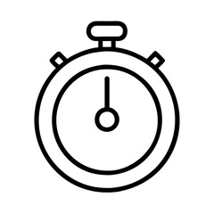 Stopwatch timer icon vector illustration for time management and productivity in black and white outline style