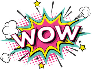 Fototapeta premium Amazing Wow Comic Book Pop Art Style Explosion Design