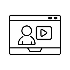 Online video course tutorial webinar icon vector for education and learning platform design asset use