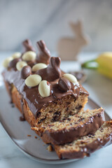sweet home made chocolate banana easter bread