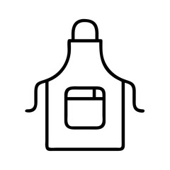 Chef apron cooking apron kitchen apron baking apron restaurant apron with pocket line art icon vector