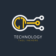 initial monogram for technology logo with circle style design