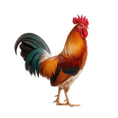 Fototapeta premium Rooster on white background, detailed illustration