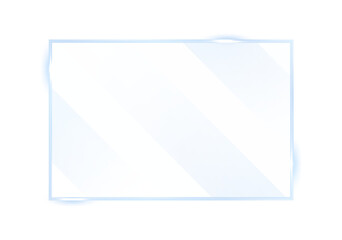 Realistic glass transparent background PNG. Vector glass plates with a place for inscriptions isolated on transparent background. Acrylic and glass texture with glares and light. 