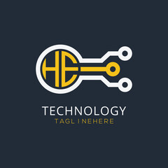 initial monogram for technology logo with circle style design