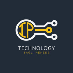 initial monogram for technology logo with circle style design