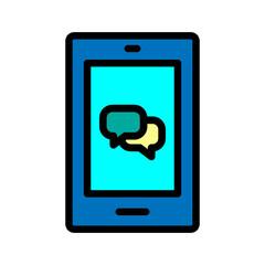 Online Discussion Vector Filled Icon Design