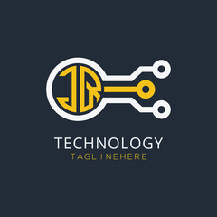 initial monogram for technology logo with circle style design