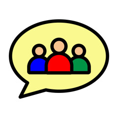 Collaborative Chat Vector Filled Icon Design