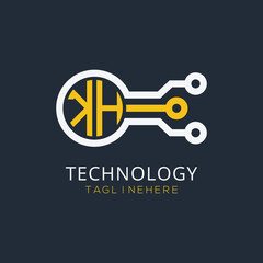 initial monogram for technology logo with circle style design