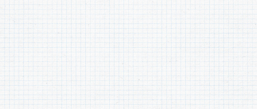 White notebook sheet with blue grid banner