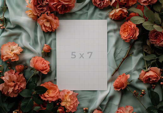 Floral 5x7 Card Mockup for Printable Designs