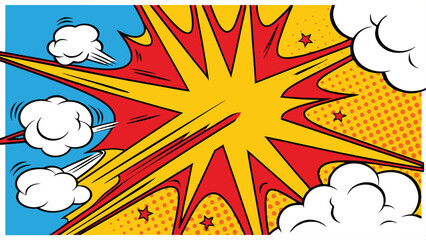 Comic Book Explosion Pop Art Retro Style Graphic Design