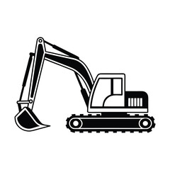 excavator on white background