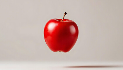 Obraz premium a red apple floating on the air with clean background, copy space