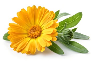 Fototapeta premium calendula flowers isolated on white background