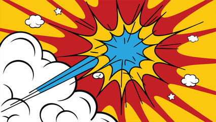 Dynamic Comic Book Explosion Pop Art Style Blast Power