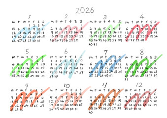 2026年　カレンダー