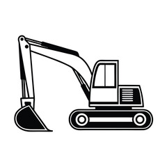 excavator on white background