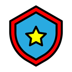 Review Shield Vector Filled Icon Design