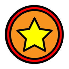 Star Circle Vector Filled Icon Design