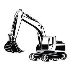 excavator on white background
