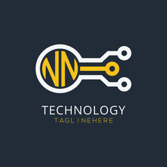 initial monogram for technology logo with circle style design