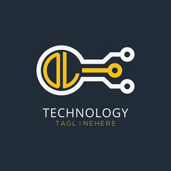 initial monogram for technology logo with circle style design
