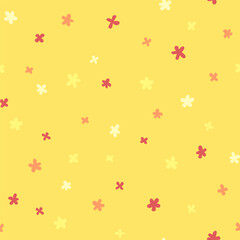 Vector seamless pattern with hand drawn cute flowers. Beautiful design for textile, wallpaper, fabric, wrapping paper and backgrounds.