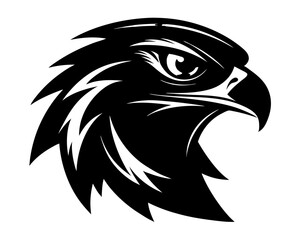 Fototapeta premium Hawk Head Silhouette Vector & Fierce Bird of Prey SVG