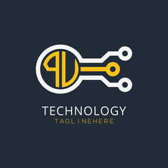 initial monogram for technology logo with circle style design