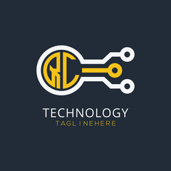 initial monogram for technology logo with circle style design