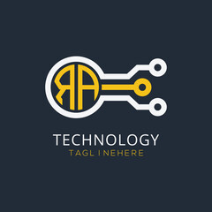 initial monogram for technology logo with circle style design