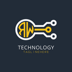 initial monogram for technology logo with circle style design	