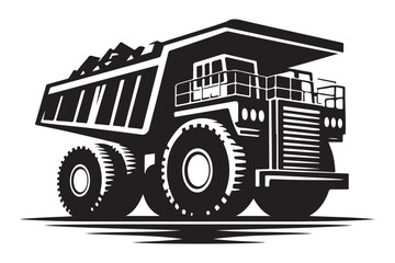 Silhouette Mining Dump Truck Heavy Equipment Vector Illustration © Creative Image  