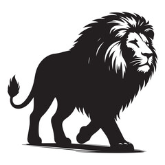 Majestic lion silhouette vector art a symbol of strength and courage