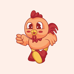Cute Chicken Wearing Shoes Cartoon Illustration