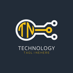initial monogram for technology logo with circle style design