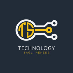 initial monogram for technology logo with circle style design