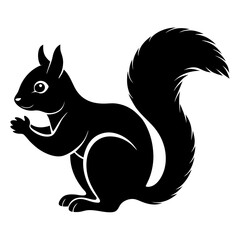 Squirrel Silhouette Vector Illustration for Nature Designs