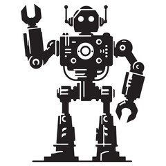 Intricate Robot Silhouette Graphic A Symbol of Technology and Innovation