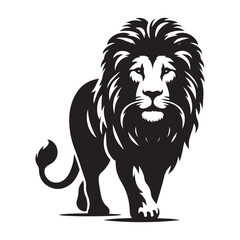 Stunning Lion Walking Forward Vector Illustration Design for Brands