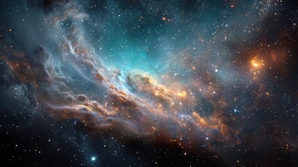 Fototapeta premium Nebula and galaxies in space. Abstract cosmos background.