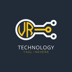 initial monogram for technology logo with circle style design