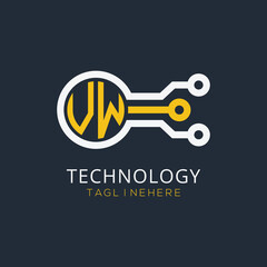 initial monogram for technology logo with circle style design