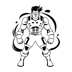 Super mutant illustration in glyph style 
