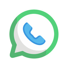 Chat Bubble with Phone Icon Representing Voice Chat Icon Design