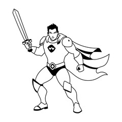 A glyph illustration of a valiant warrior 
